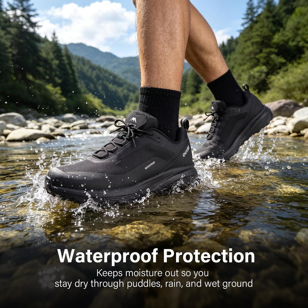 Men's Waterproof Hiking Shoes Lightweight Breathable Anti Slip Outdoor Shoes