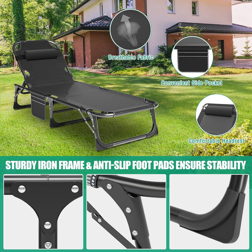 LILYPELLE Portable Folding Camping Cot with Mattress and Pillow for Adults