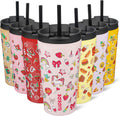 BJPKPK 18 oz Coffee Tumbler with Straw, Insulated Stainless Steel Cup