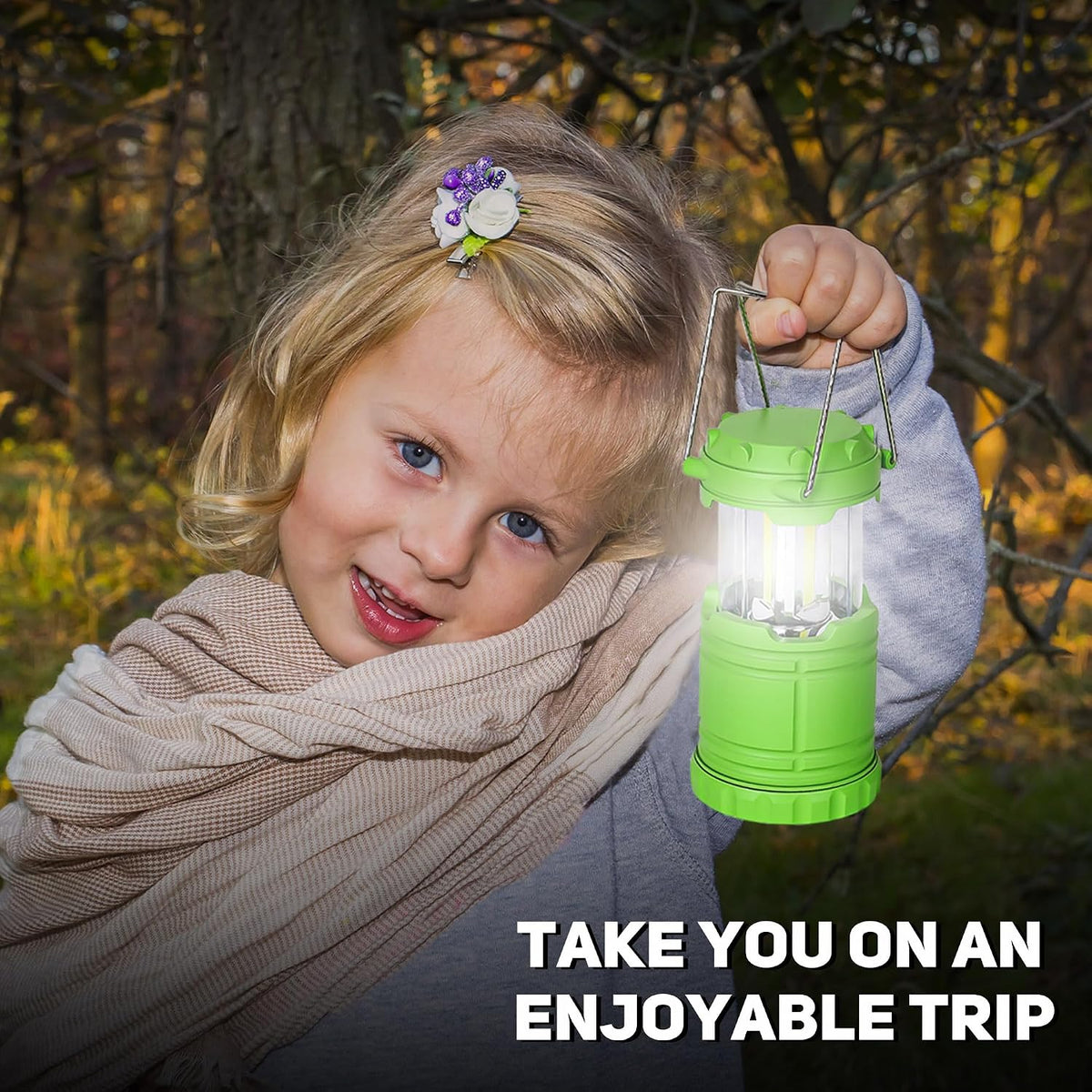 6-Pack Mini LED Green Camping Lantern