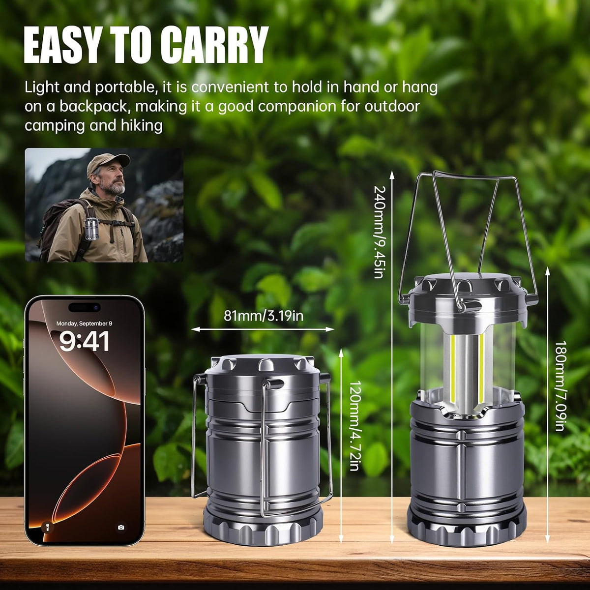 KUNHE LED 60 Pack Camping Lantern Battery-Operated (Includes 180 AA Alkaline Batteries) 350 lumens IPX4 Waterproof Lanterns for Power Outages Emergency Hurricane Storm Outdoor Camping