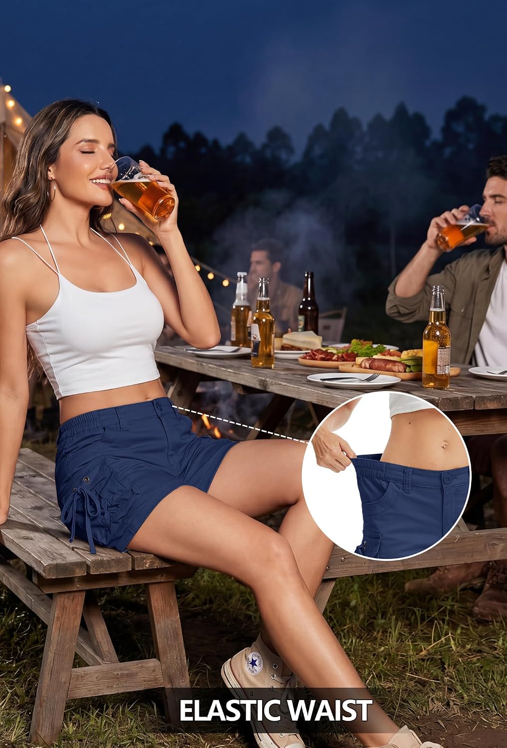 Women's Cargo Hiking Shorts, Lightweight with Pockets