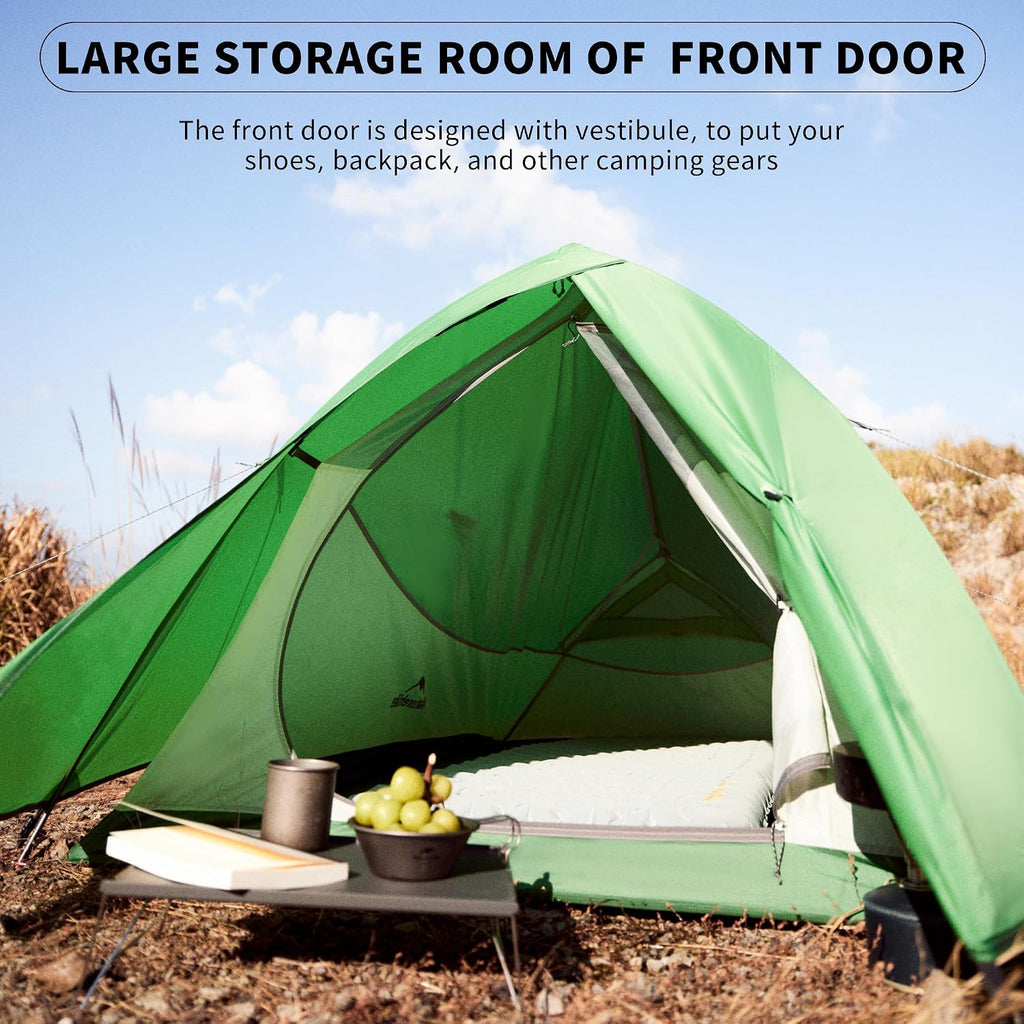 Naturehike Cloud-Up 2 Person Tent Lightweight Backpacking Tent with Footprint - Free Standing Ultralight Camping Hiking Backpack Tents Two Person Tent
