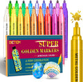 Betem 18 Super Golden Metallic Paint Markers, 2-3mm Tip, Scrapbook Supplies