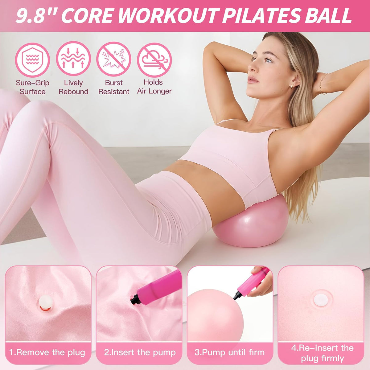 NANATI Pilates Kit, Home Pilates Workout Kit for Women, Pilates Equipment with 14.5"" Pilates Ring and Ball, Resistance Bands, Ankle Weights, Sliders & Grip Socks for Home Workouts