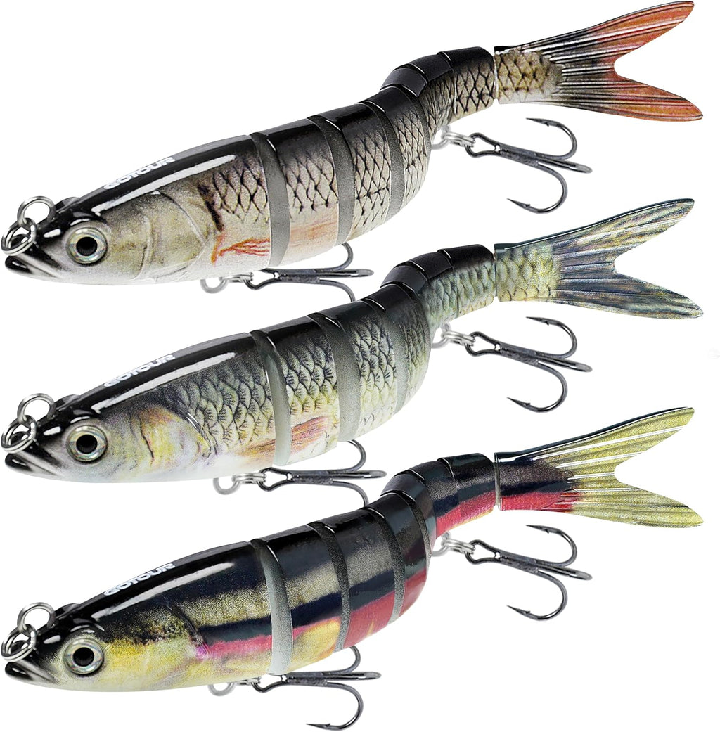 GOTOUR Jointed Swimbaits, Easy Catch Fishing Lures for Bass Trout Crappie
