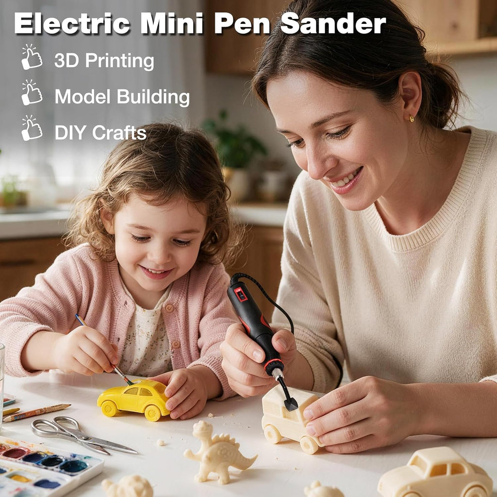 SHALL Mini Pen Sander, Electric Reciprocating Sander w/ 4 Adjustable Speeds