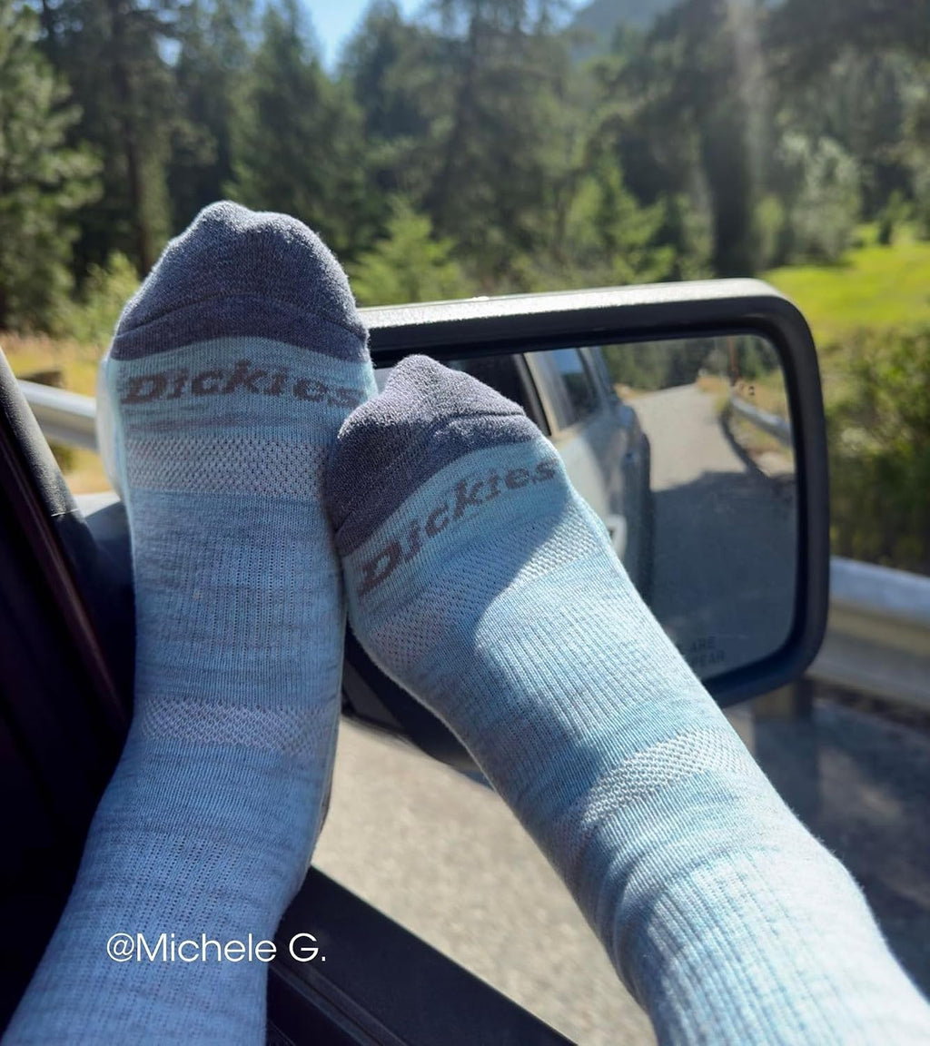 Dickies Women's Dri-tech Advanced Moisture Wicking Mid-crew Socks, Available in M-l (6, 12 Pairs)