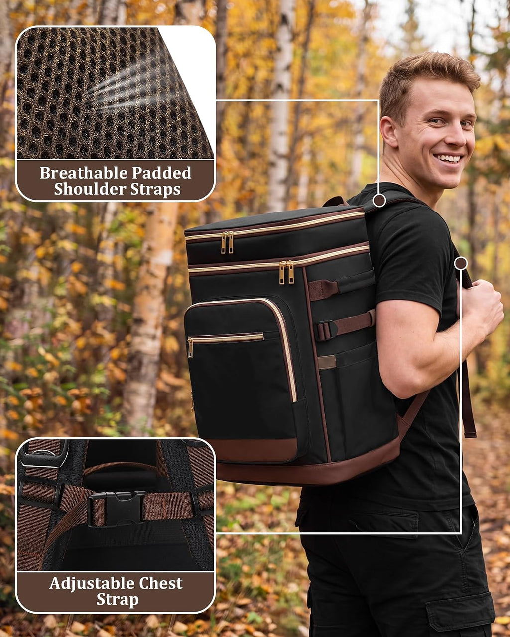 48 Can Leak Proof Insulated Backpack Cooler, Waterproof