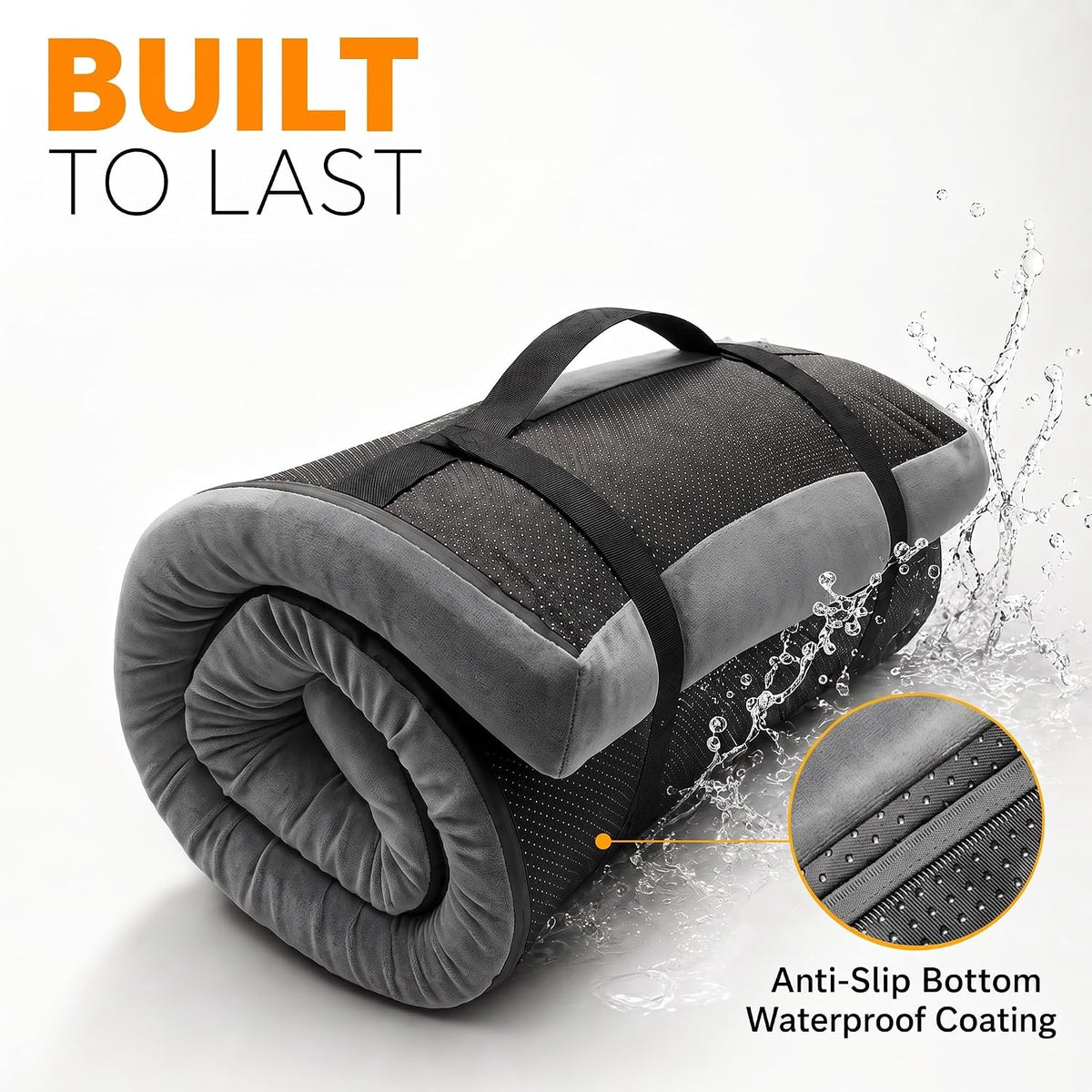 Roll Up Foam Camping Mattress - 30D High-Density Foam Sleeping Pad with Travel Bag - Portable Floor Mat for Tent, Car Camping & Guest Bed