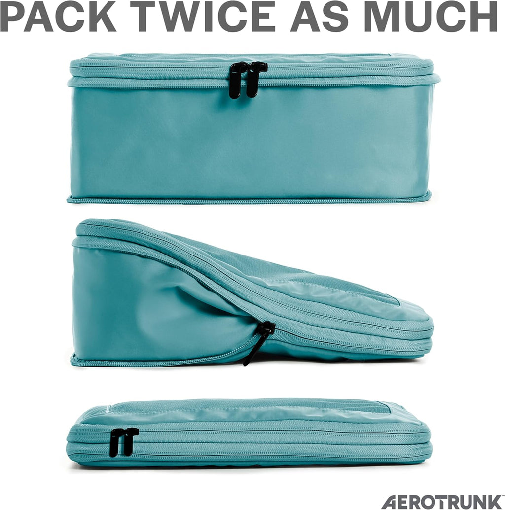Aerotrunk Compression Packing Cubes for Travel, 4-Pack, Teal