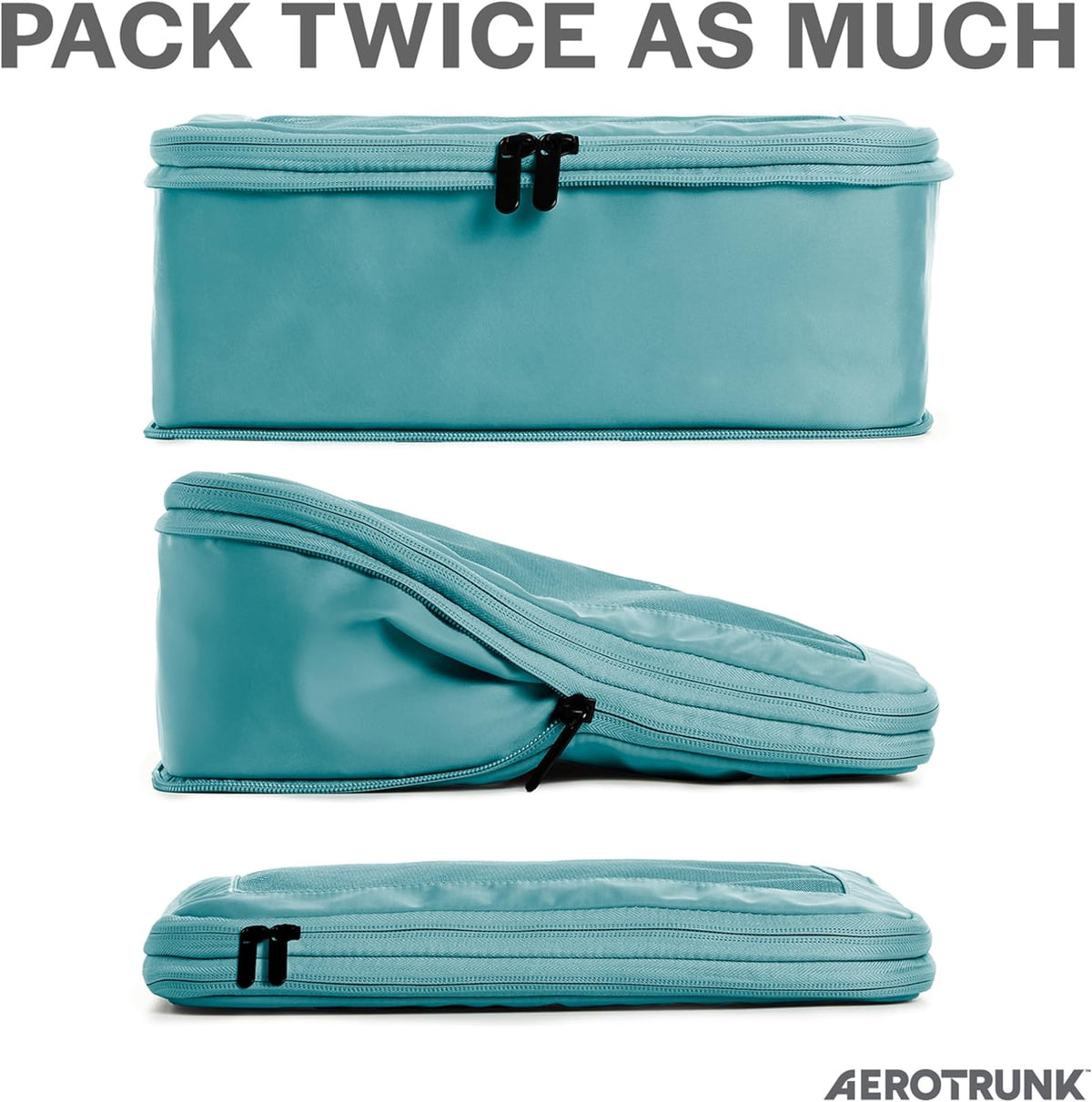Aerotrunk Compression Packing Cubes for Travel, 4-Pack, Teal