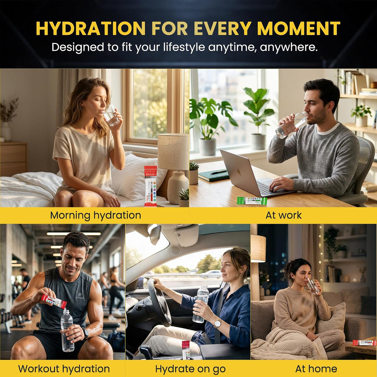 NewTrition® Hydration Powder - Pack of 48 Electrolyte Powder Packets, Naturally Flavored Hydrating Packets for Water, Fast Acting Electrolytes with Vitamins, Lime, Strawberry, Orange, Wild Berry