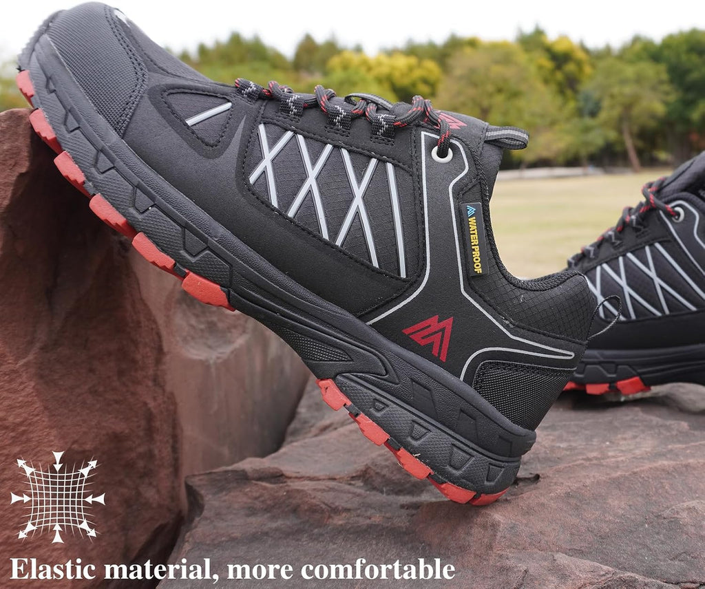 Queday Mens Waterproof Lightweight Hiking Shoes