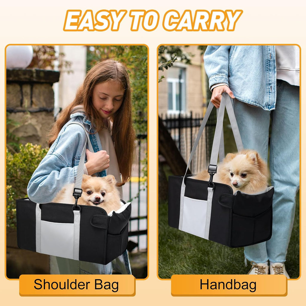 Portable Dog Car Seat for Small Dogs, Puppy Car Seat, Black