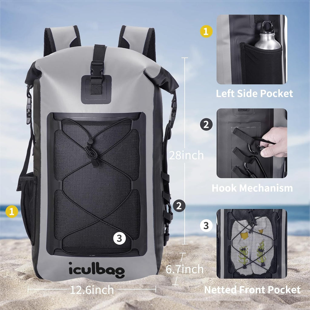 Dry Bags Waterproof Backpack for Women Men Travel Dry Bag Backpack Warterproof Bag for Kayaking Beach Boating 30L/40L