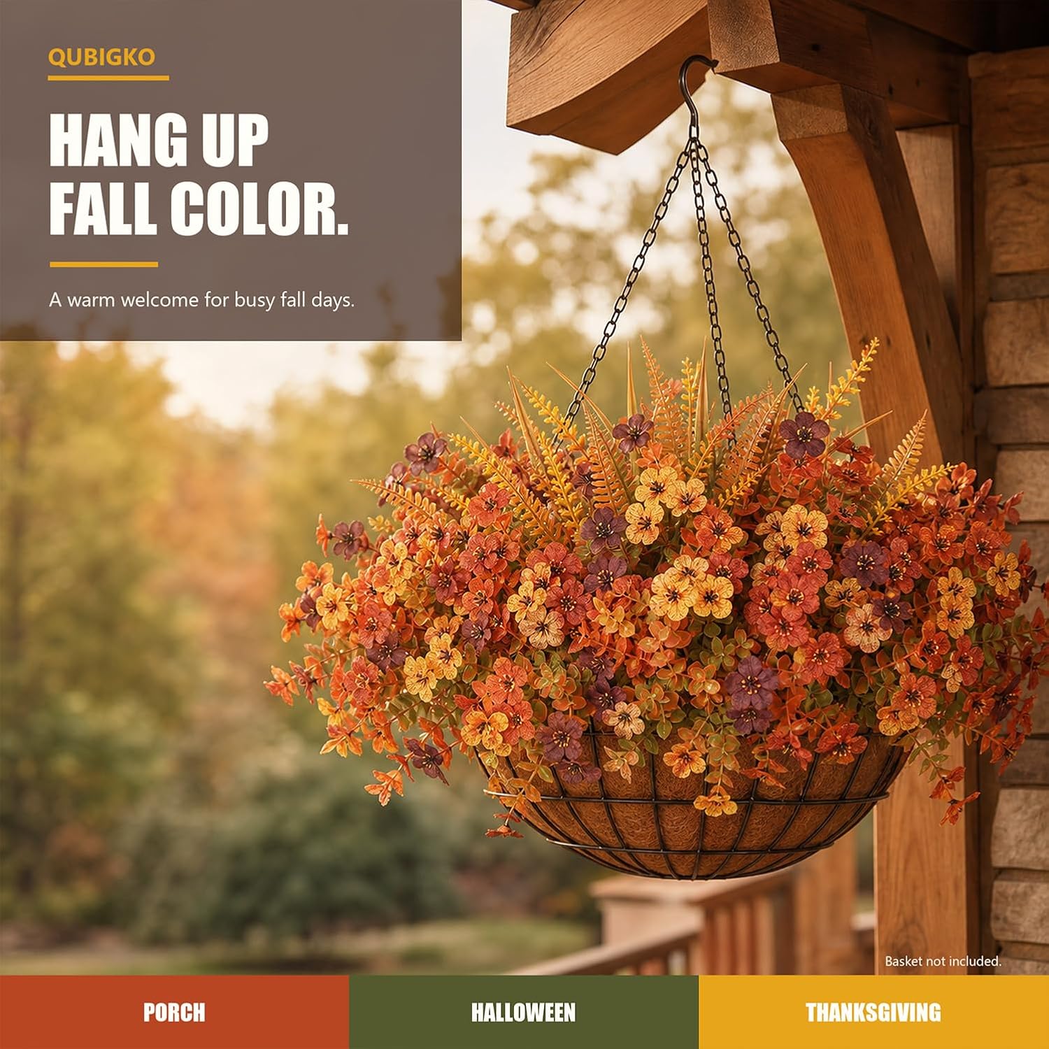 20 Bundles Artificial Fall Flowers for Outdoors, Front Porch Planter Decor