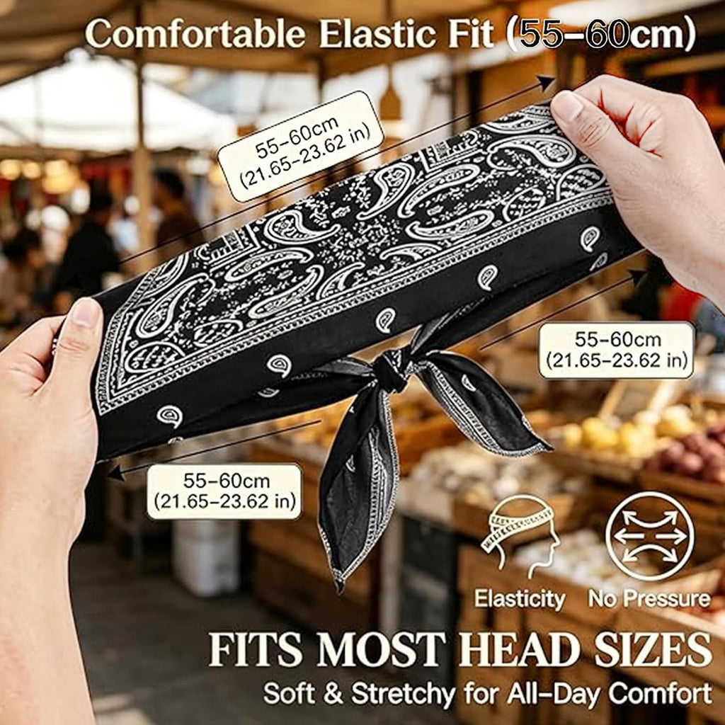 5Pack Bandana Caps for Men, Skull Cap,Elastic Sports Cap with Elastic Fit & Adjustable Straps for Biking Hiking Gym Work Construction and Outdoor Environments Supporting Different Active Lifestyles