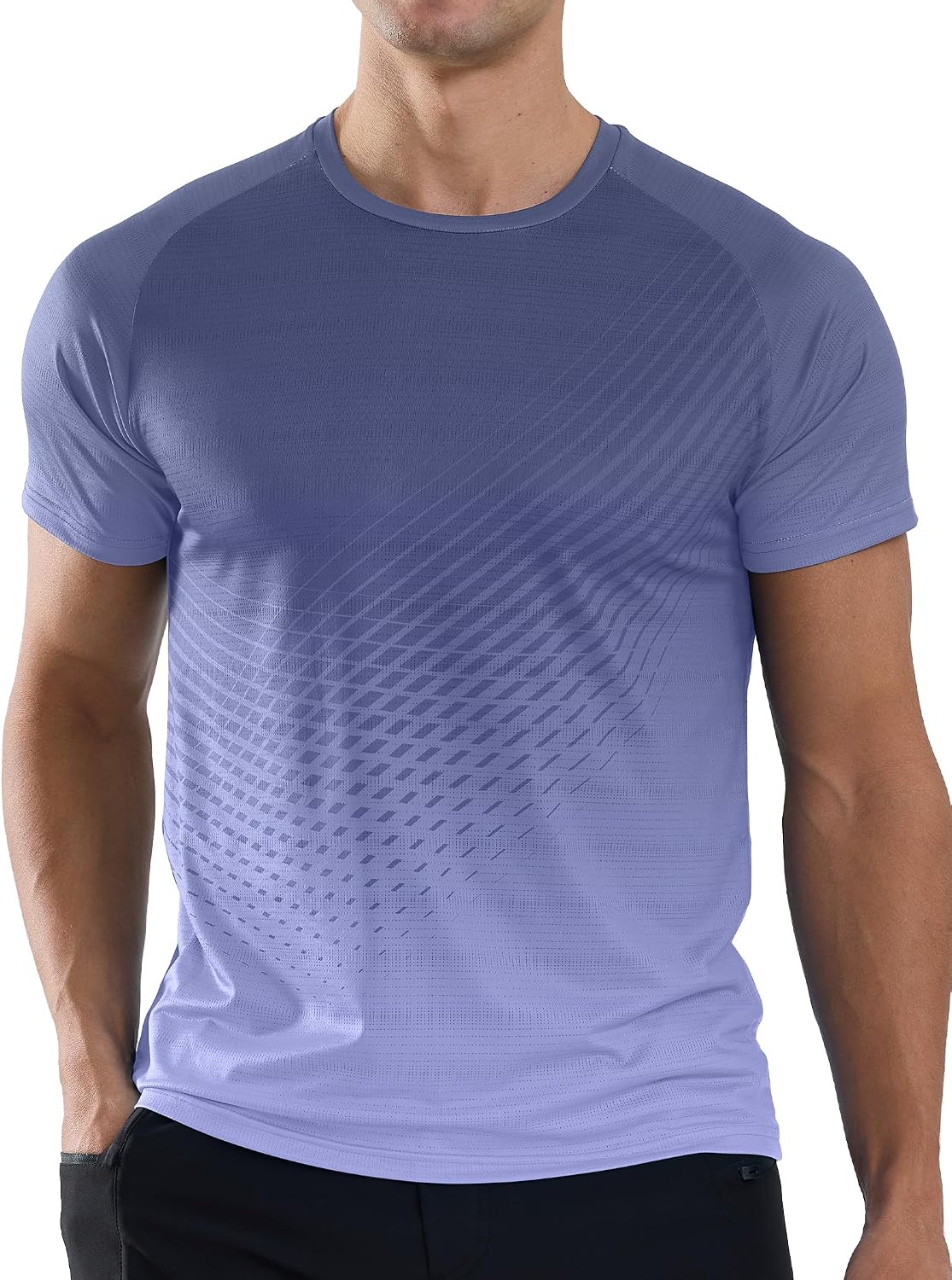 Men's Athletic Running T-Shirts Quick Dry Gym Workout Shirts Sports Tops