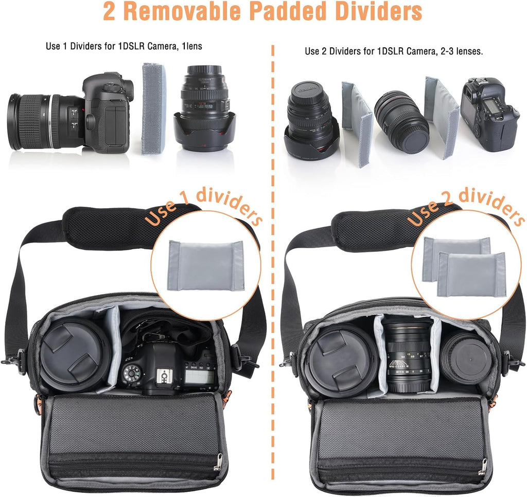 MOSISO Small Camera Bag for Photographers, Camera Shoulder Bags, Black