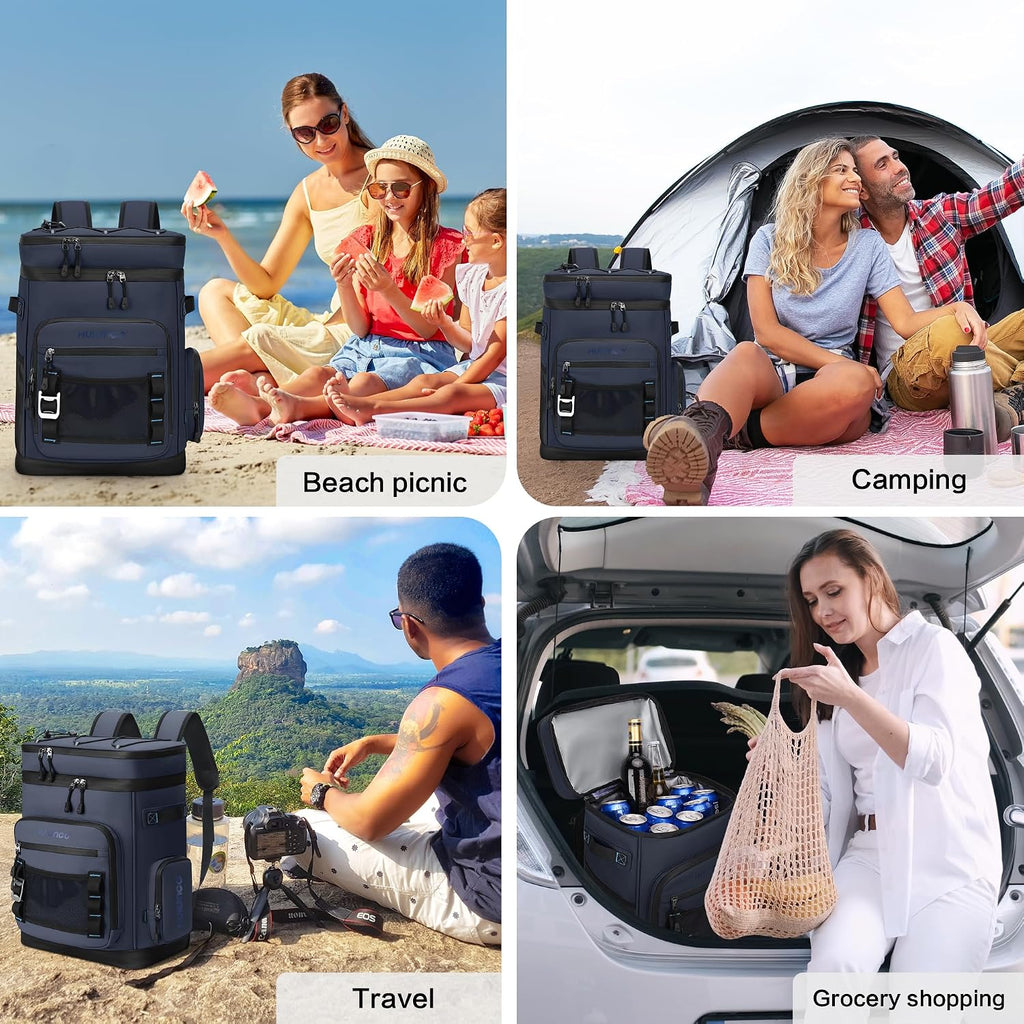 Hulongo Large Waterproof Insulated Cooler Backpack, 48Cans, 30L