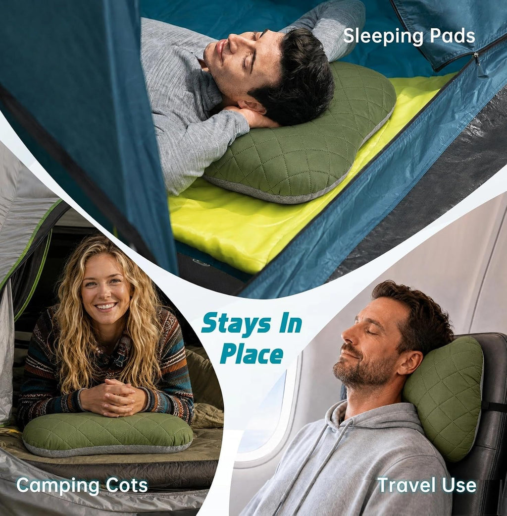 Inflatable Camping Pillow with Removable Washable Cover