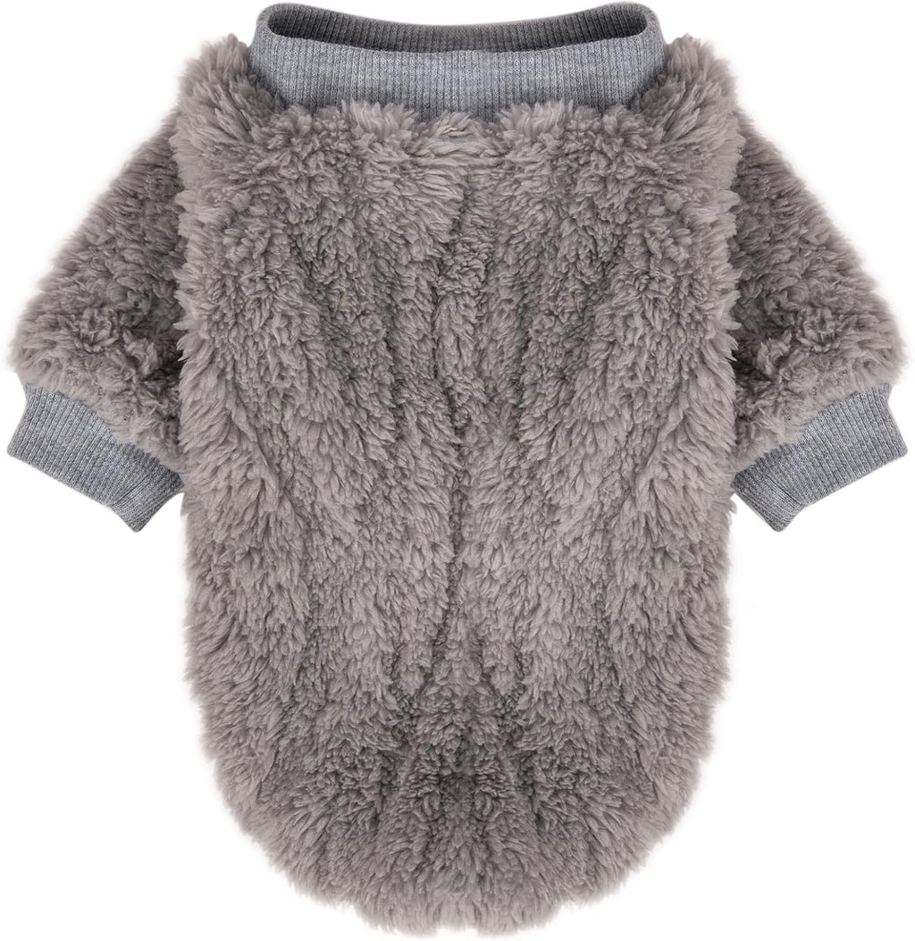 FabriCastle Small Dog Sweaters, 3-Pack Dog Clothes for Small Dogs Male & Cats, Ultra Soft and Warm Pet Coats XXS - XXL, Winter Pet Jackets, Doggy Apparel Costumes Outfits (Blue,Grey,Doe, Medium)