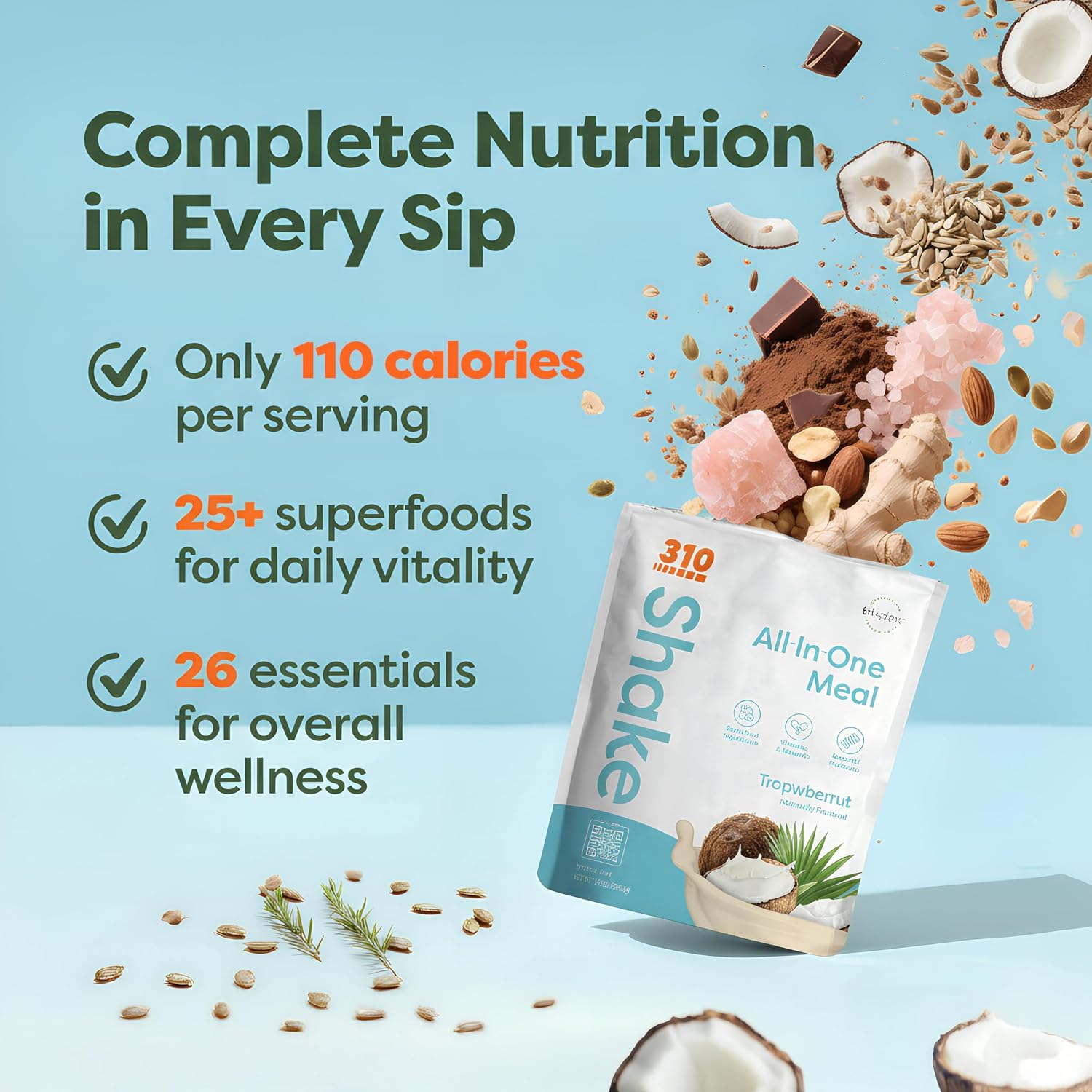 310 Nutrition All-In-One Meal Replacement Shake Powder - Tropical Coconut