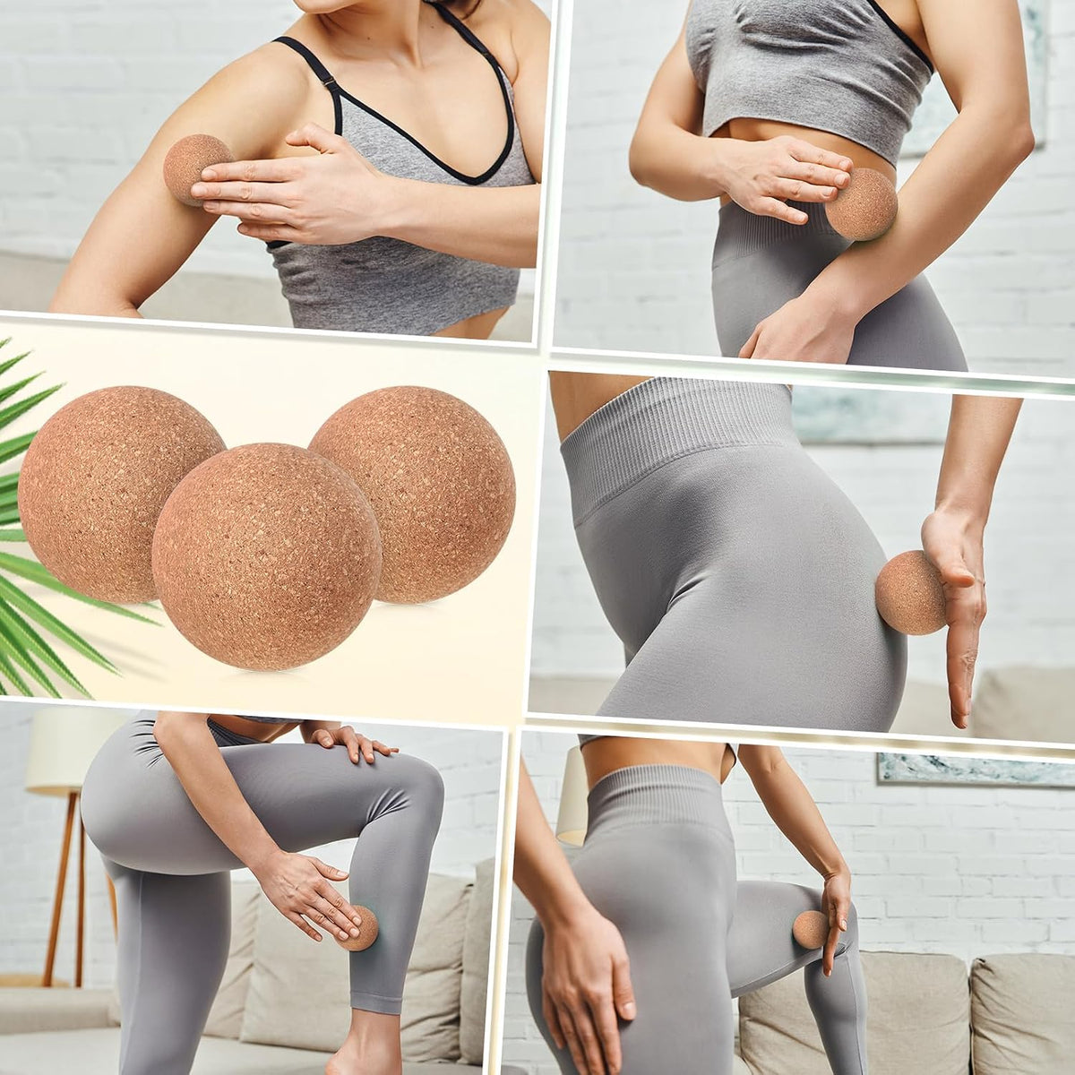 Seenelling 20 Pcs Cork Massage Ball Myofascial Release Therapy, 2 Inch