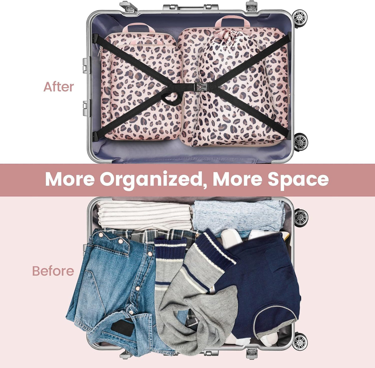 Cambond Compression Packing Cubes for Travel Women - Lightweight Luggage Organizers Bag Packing Cubes for Carry on Suitcases