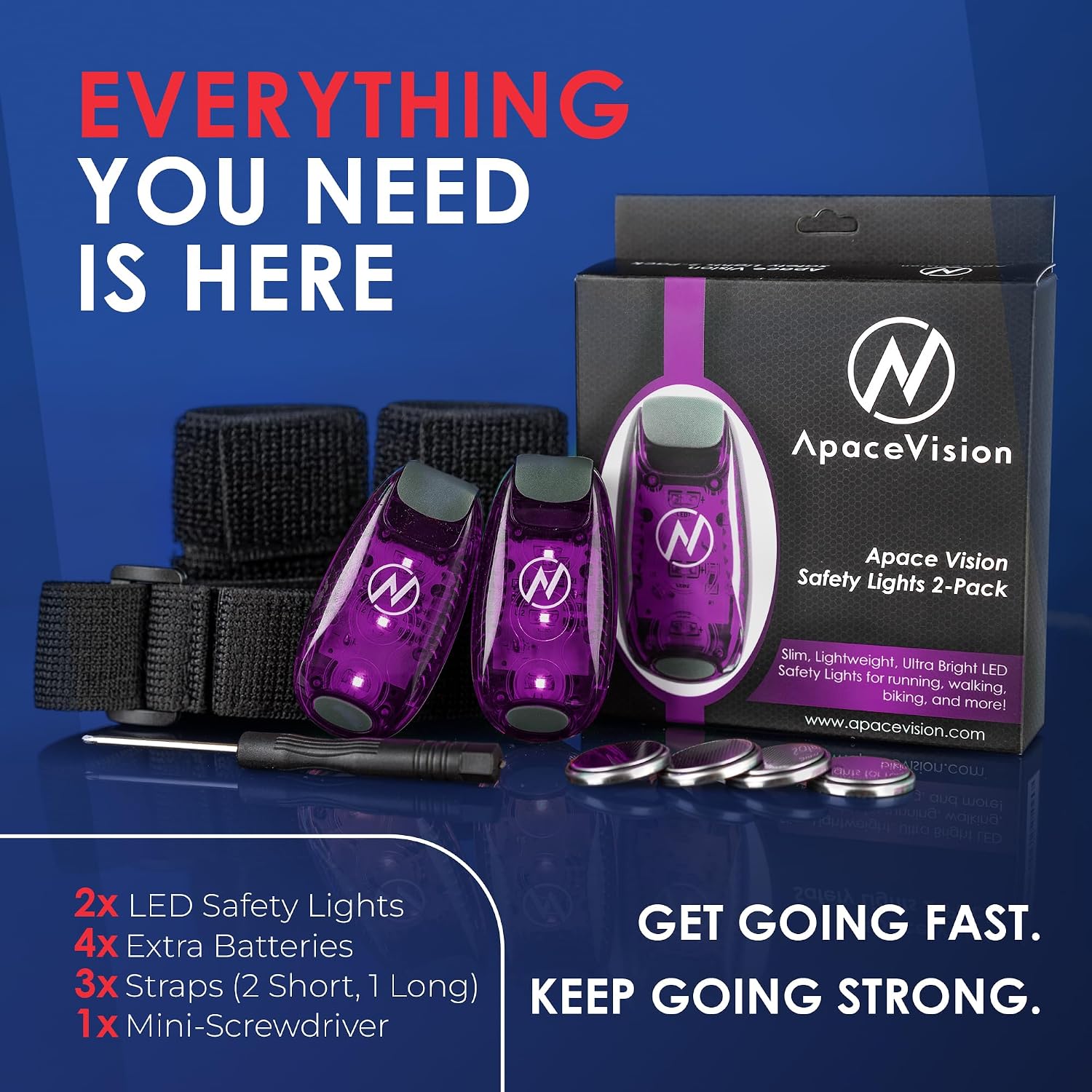 LED Safety Light (2 Pack) with Bonus Items – Clip On Strobe/Running Lights for Runners, Dogs, Bikes, Walking and More