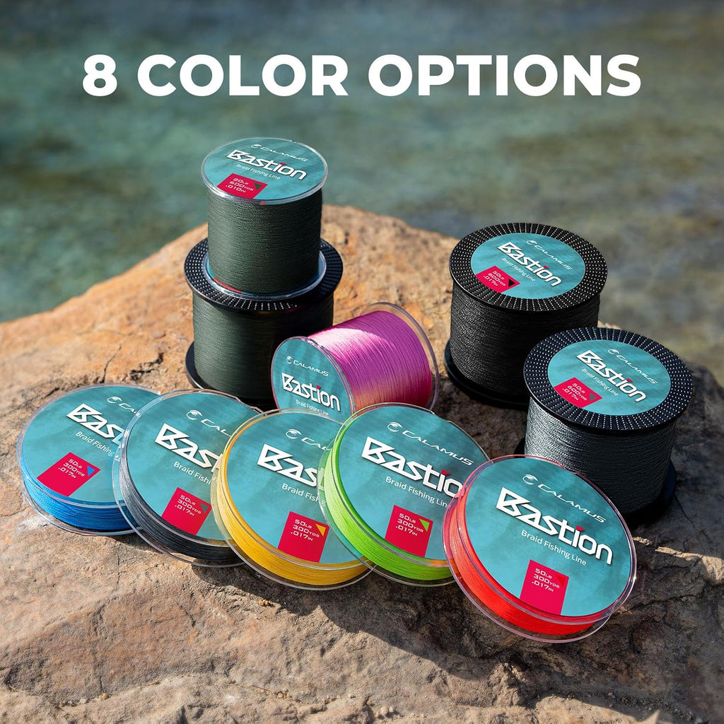 Calamus Bastion Braided Fishing Line, Muti Color, 150-600Yds, 6-80LB