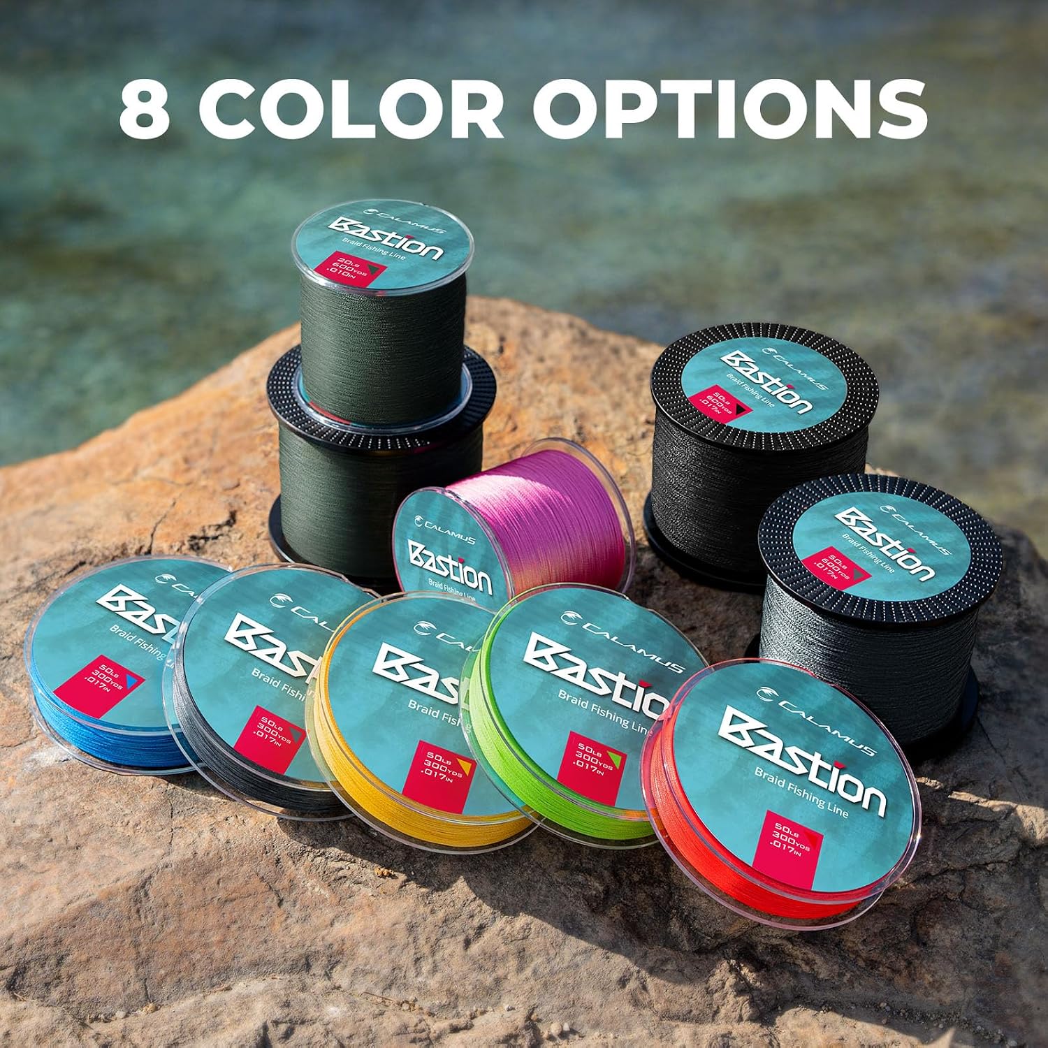Calamus Bastion Braided Fishing Line, Muti Color, 150-600Yds, 6-80LB