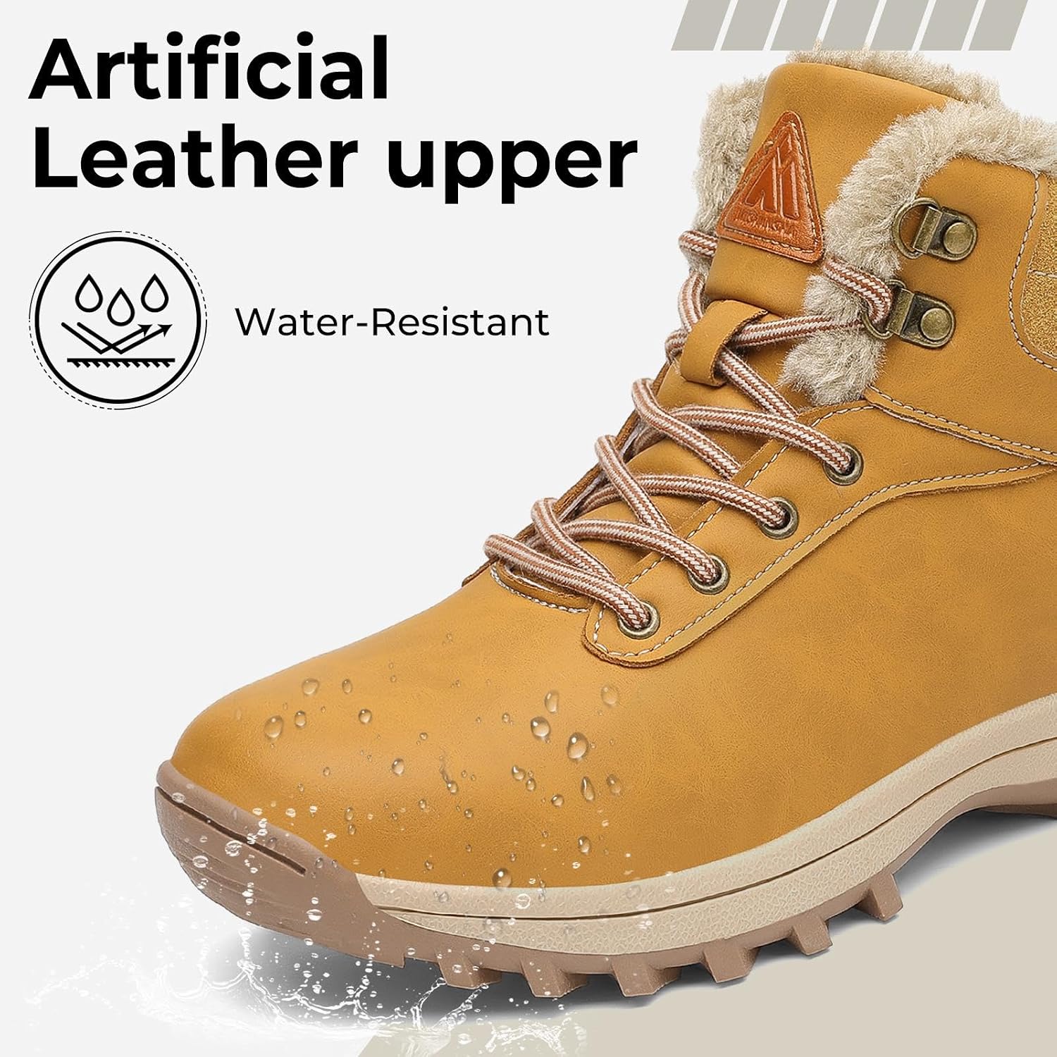 Mishansha Men's Waterproof Snow Boots, Warm Winter Boots