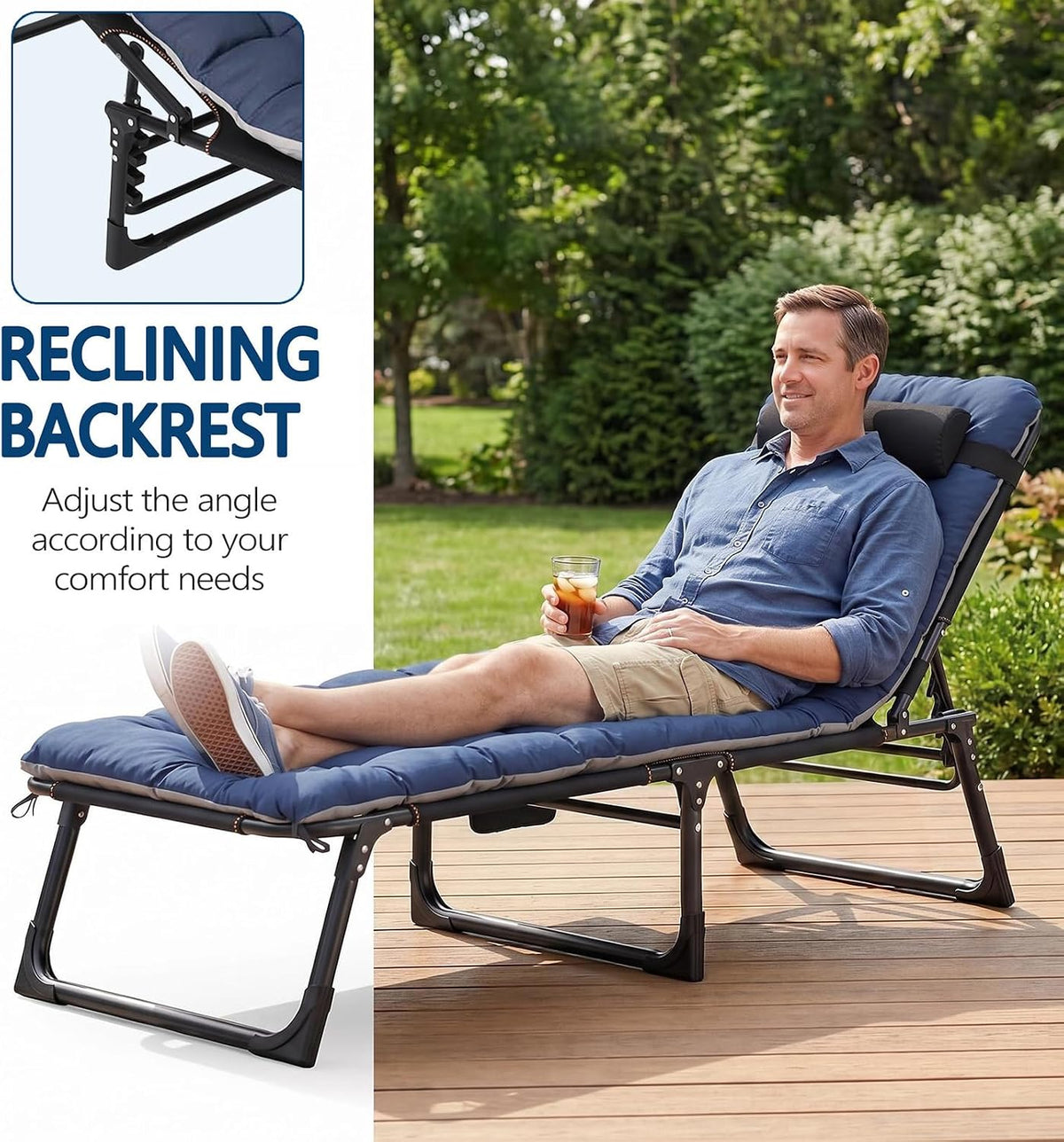 Garvee Foldable Camping Cot for Adults with Mattress