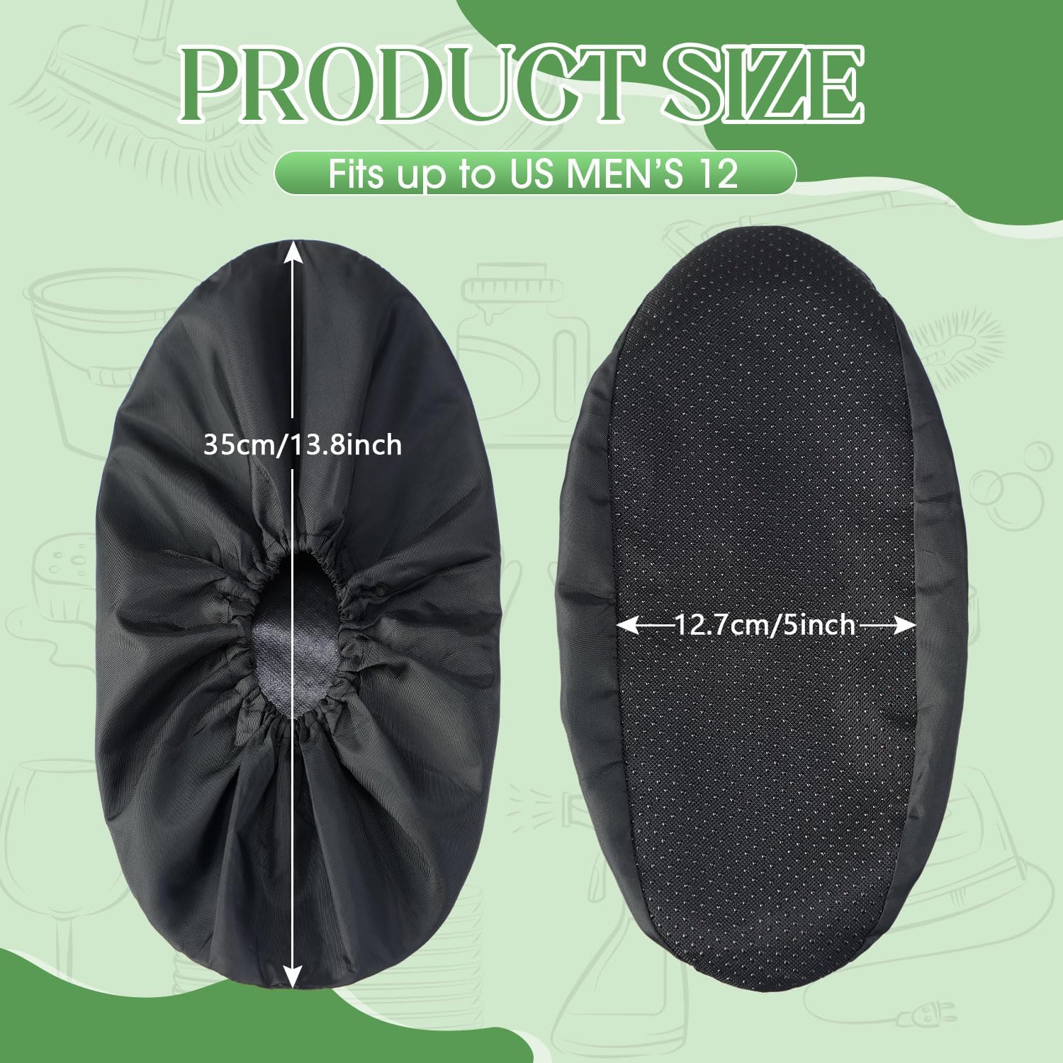 Frienda 8 Pairs Non Slip Reusable Shoe Covers Waterproof Boot Covers for Household Carpet Floor Protection Machine Washable (X-Large)