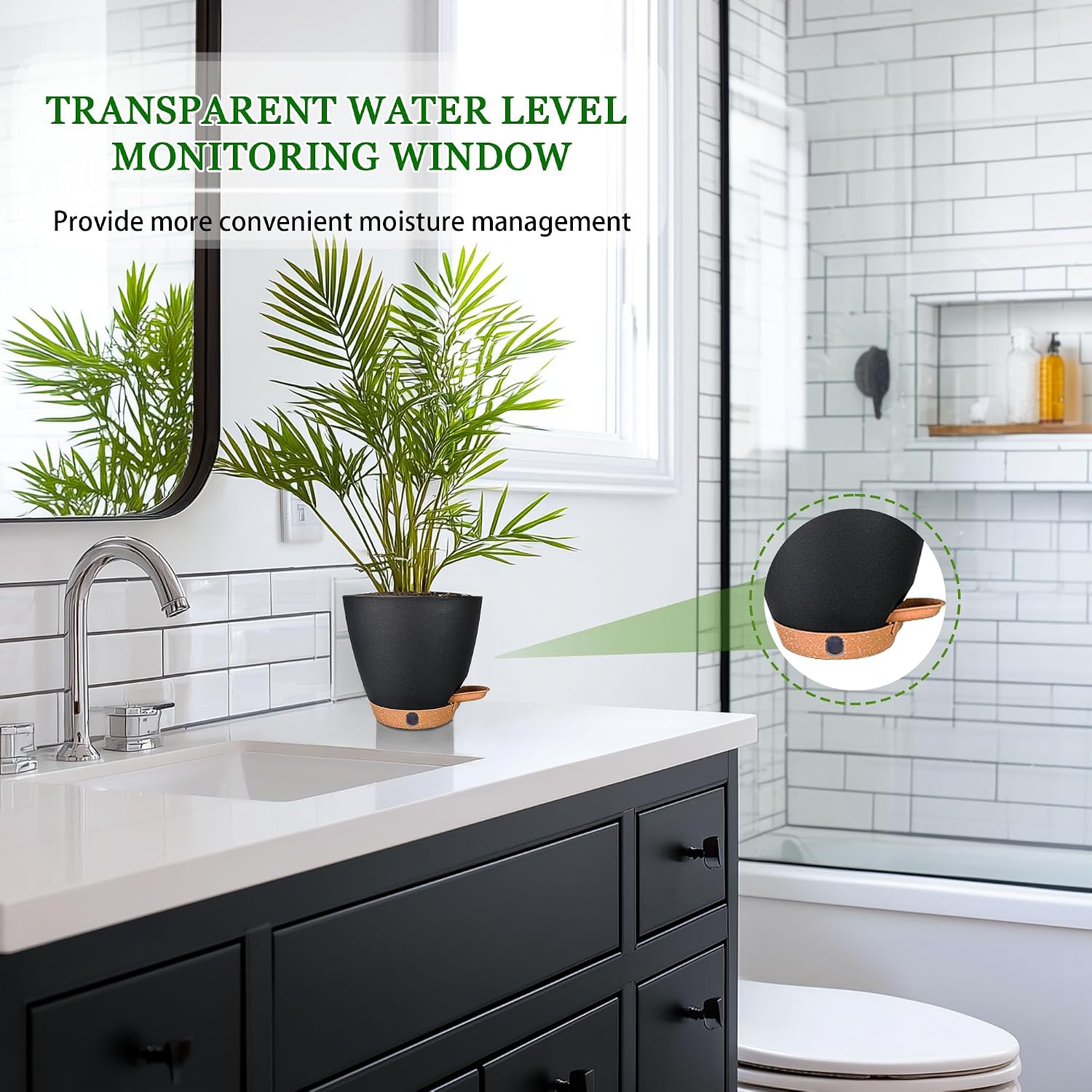 6" Self Watering Pots for Indoor Plants(5-Pack), Small Plastic Planters