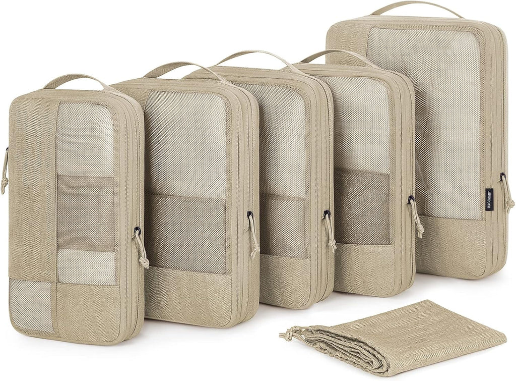 BAGSMART Compression Packing Cubes for Travel, 4 Set Luggage Organizer Bags