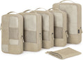 BAGSMART Compression Packing Cubes for Travel, 6 Set