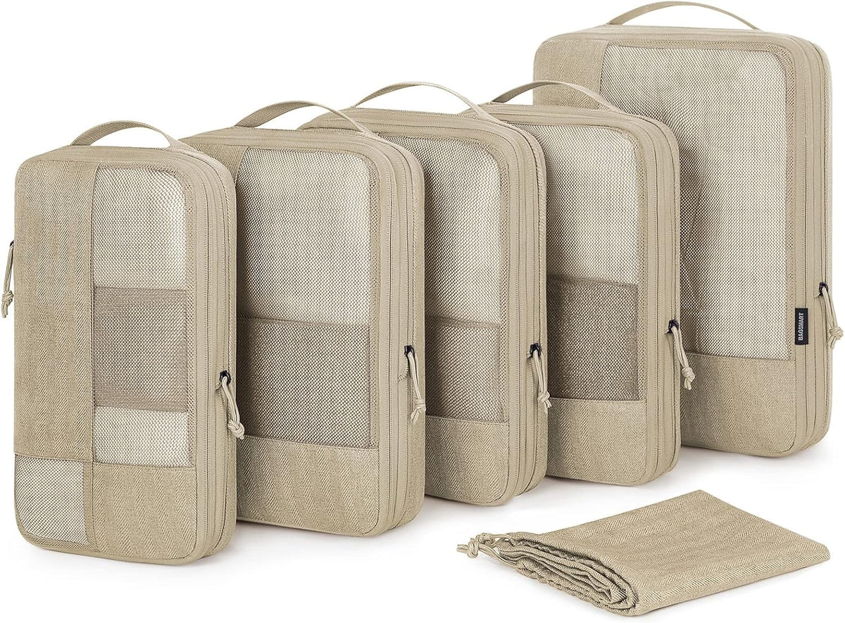 BAGSMART Compression Packing Cubes for Travel, 6 Set