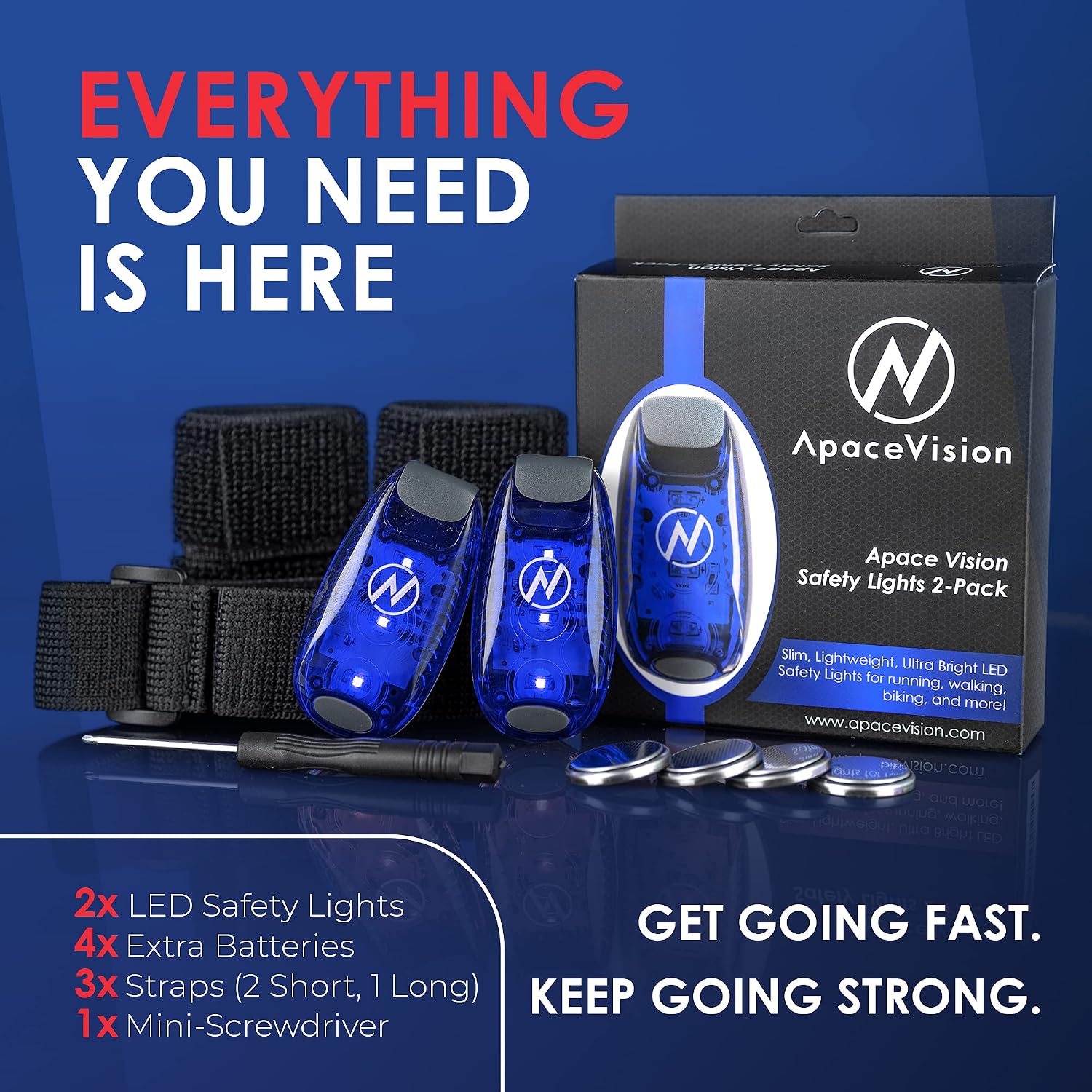 LED Safety Light (2 Pack) with Bonus Items – Clip On Strobe/Running Lights for Runners, Dogs, Bikes, Walking and More