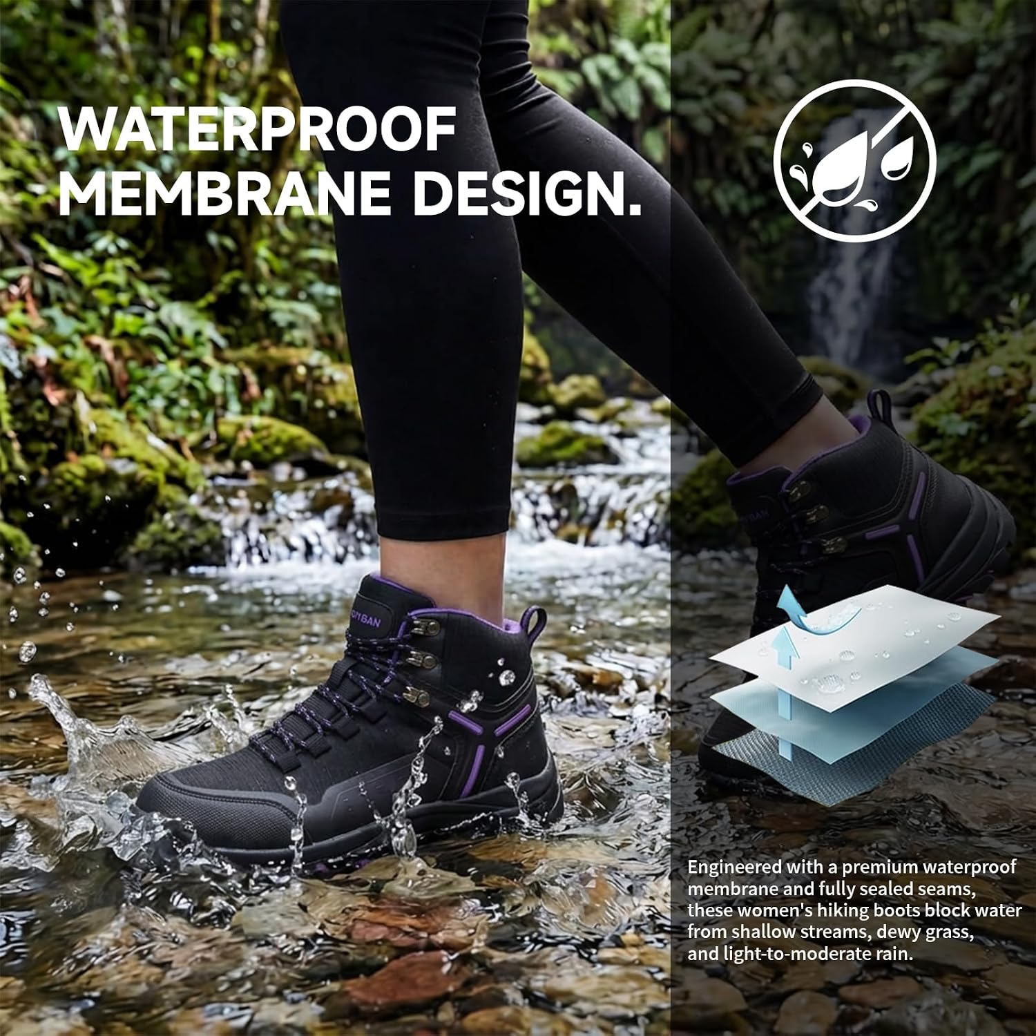 Women's Waterproof Ankle Support Hiking Boots