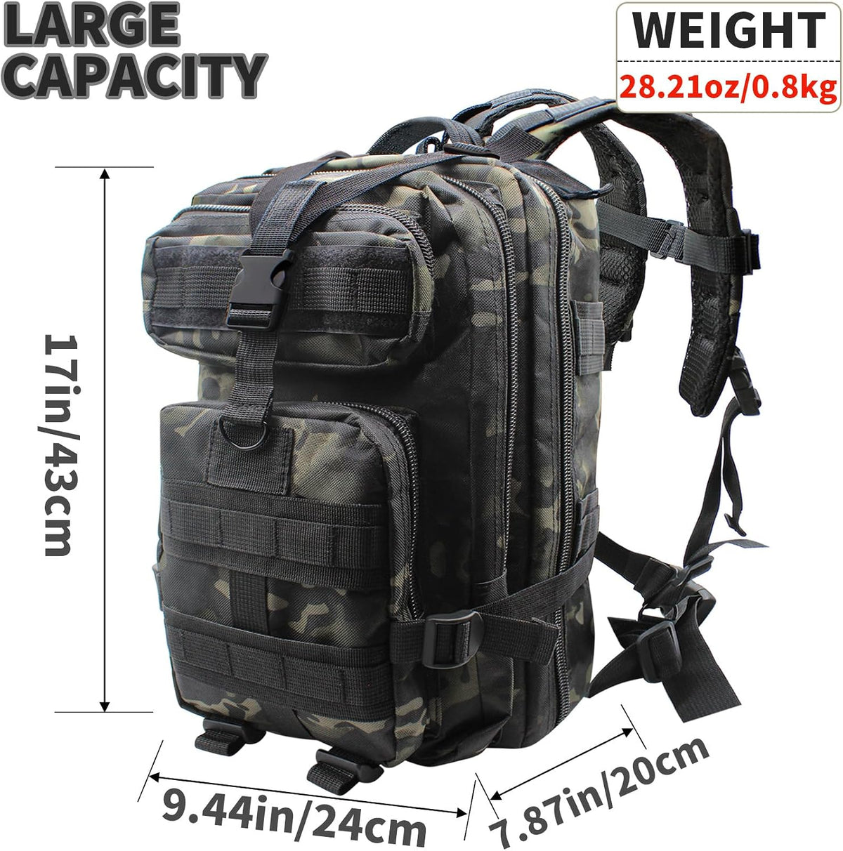 Fishing Tackle Backpack Lightweight Water-Resistant Rod Holder Bag