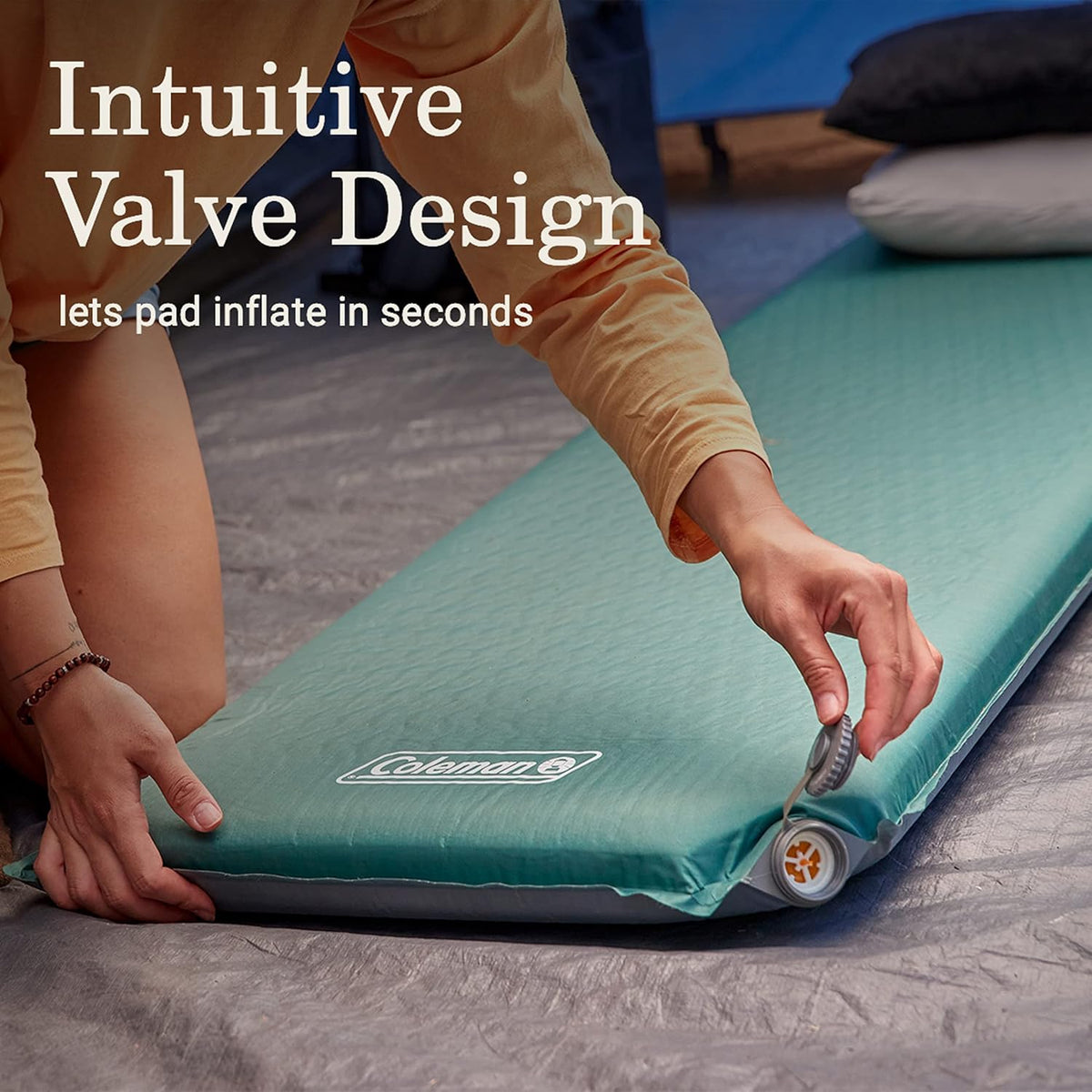 Coleman Silver Springs Self-Inflating Sleeping Pad, Comfortable Camp Pad with Insulating Foam & Durable PVC Coating, Lightweight Sleeping Mat Inflates in Minutes
