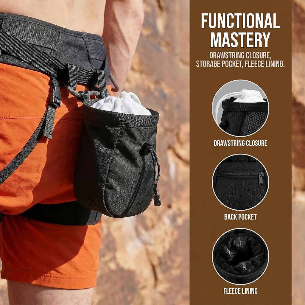 Climbing Chalk Bag for Rock Climbing - with Chalk Ball