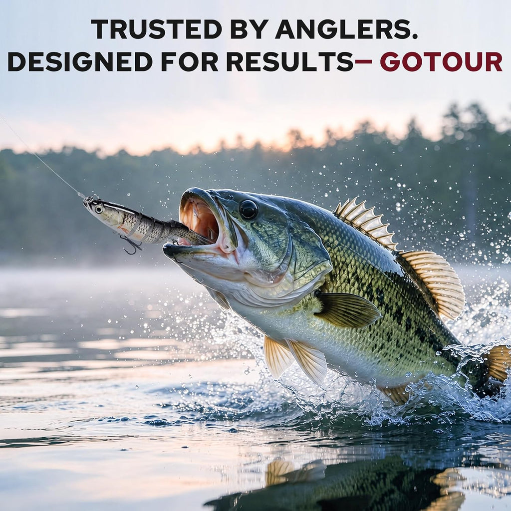 GOTOUR Jointed Swimbaits, Easy Catch Fishing Lures for Bass Trout Crappie