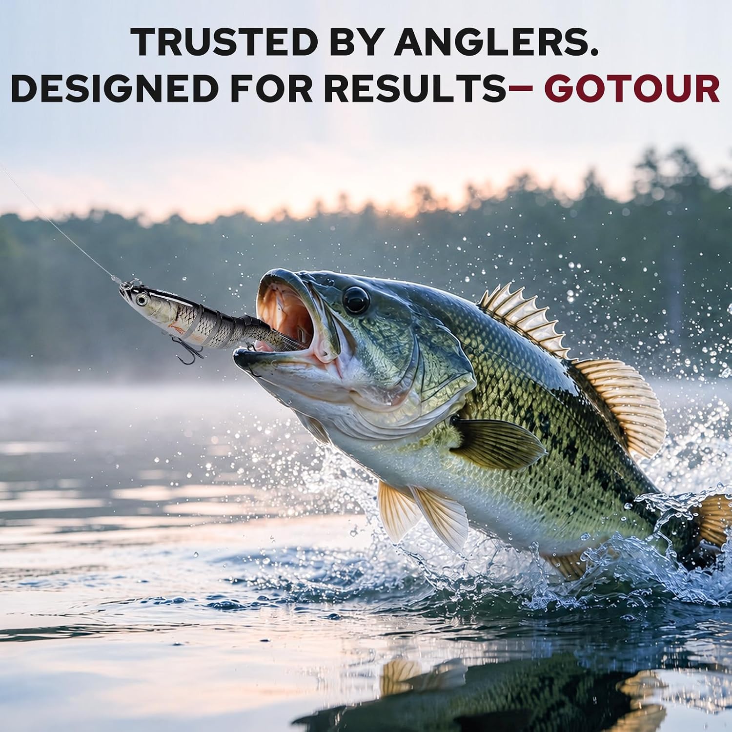 GOTOUR Jointed Swimbaits, Easy Catch Fishing Lures for Bass Trout Crappie