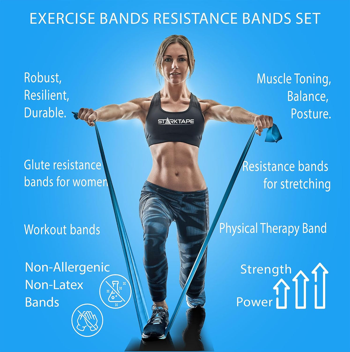 Resistance Bands Professional 8,16, 25, 50 Yards Bulk Rolls. Latex-Free Elastic Physical Therapy Band. No Scent, No Powder - Perfect for Home Exercise, Yoga, Pilates, Gym, Rehab, Workout