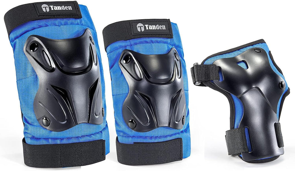 Tanden Skating Protective Gear Knee and Elbow Pads Wrist Guards for Roller Skating Skateboarding, Skate Pads Adult Knee Pads