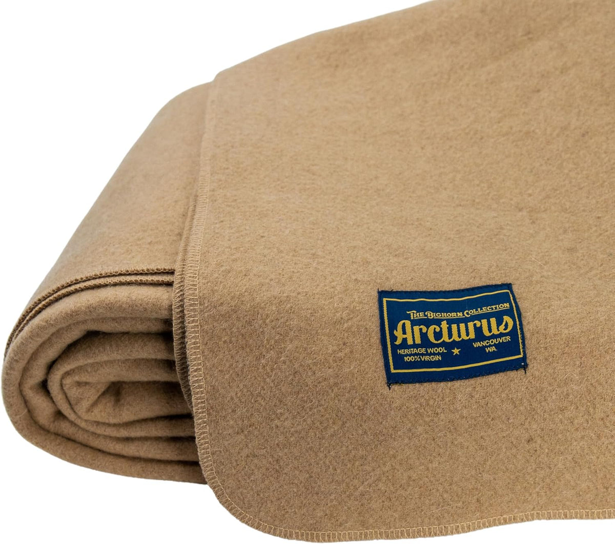 Arcturus Bighorn 100% Virgin Wool Blanket | Heirloom-Quality Wool Bedding for Home & Cabin | Warm, Thick & Durable (Queen Size, Flax)